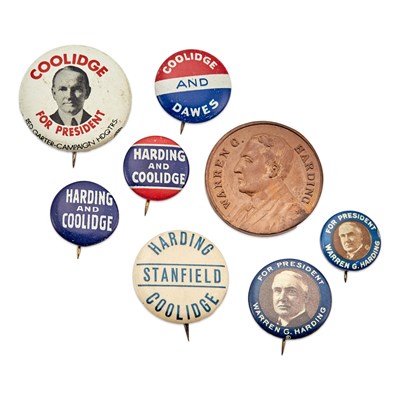 Lot 1023 - Political Collectibles: Harding and Coolidge Group