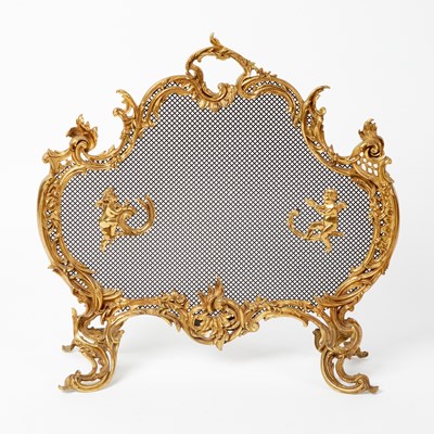 Lot 590 - Louis XV Style Gilt-Bronze Fire Screen