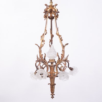 Lot 581 - French Gilt-Bronze Seven-Light Chandelier