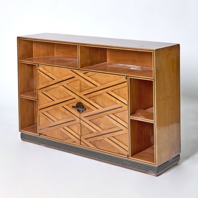 Lot 580 - Art Moderne Part Ebonized Walnut Cabinet