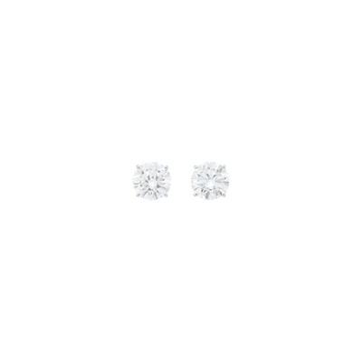 Lot 138 - Pair of White Gold and Diamond Stud Earrings