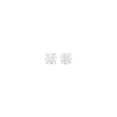 Lot 127 - Pair of White Gold and Diamond Stud Earrings