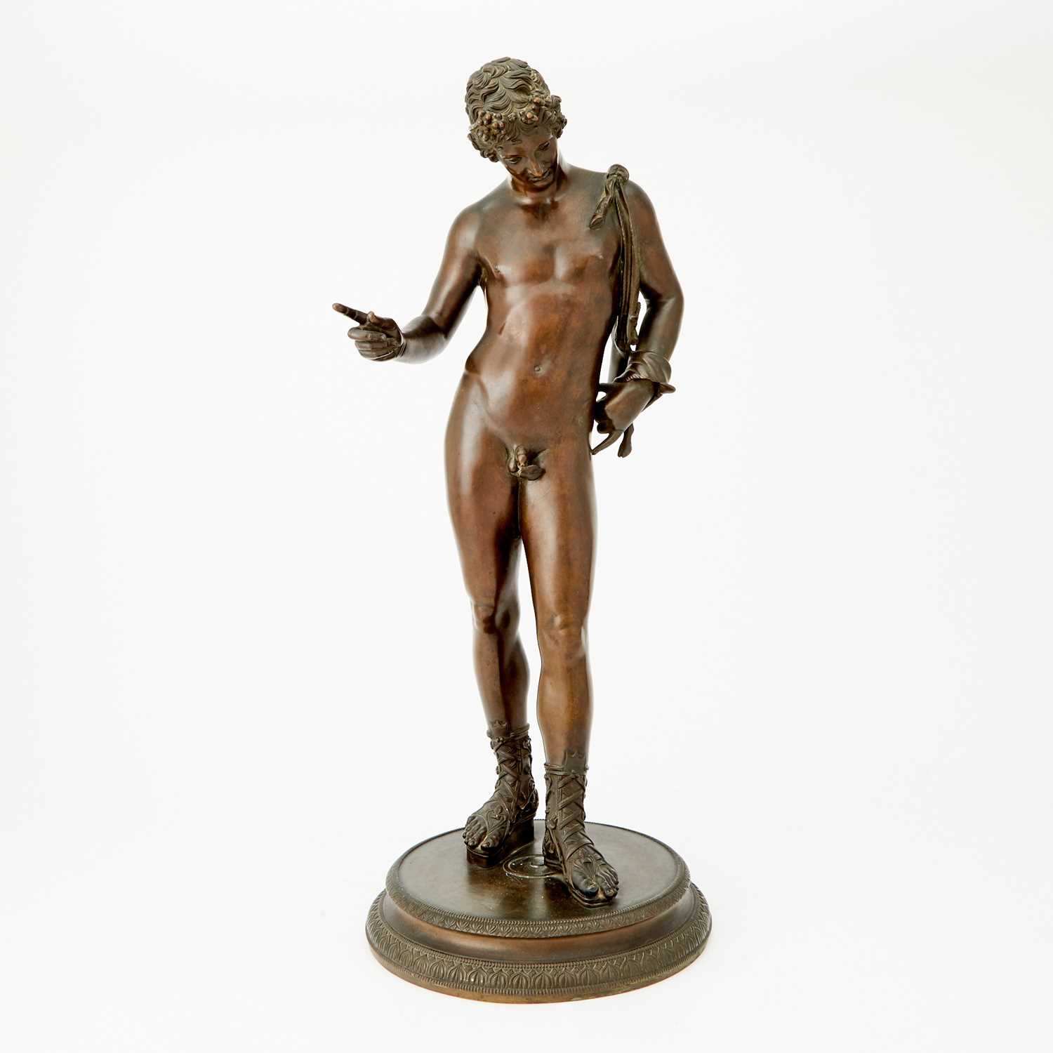 Lot 586 - Italian Patinated Bronze Figure of Narcissus