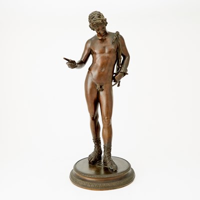 Lot 586 - Italian Patinated Bronze Figure of Narcissus