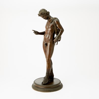 Lot 586 - Italian Patinated Bronze Figure of Narcissus