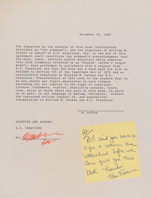 Lot 440 - The "MAD book" from 1989, filled with unpublished tributes to Jaffee by "The Usual Gang of Idiots"