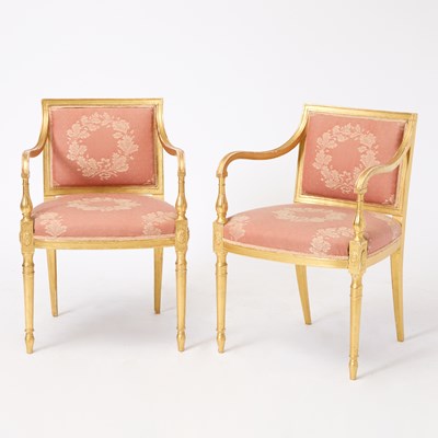 Lot 327 - Pair of George III Giltwood Armchairs