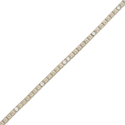 Lot 1143 - Platinum and Diamond Bracelet