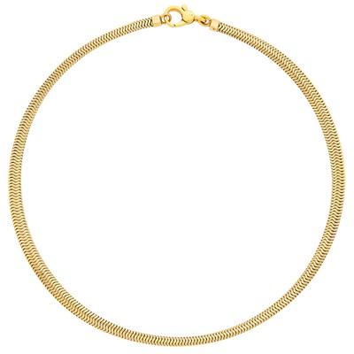 Lot 2056 - Gold Snake Chain Necklace