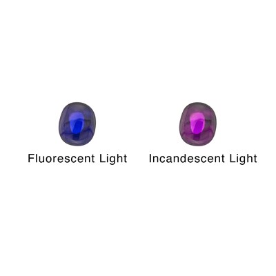 Lot 151 - Platinum and Cabochon Color-Change Cabochon Sapphire Gypsy Ring