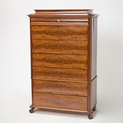 Lot 278 - Empire Mahogany Tall Chest of Drawers