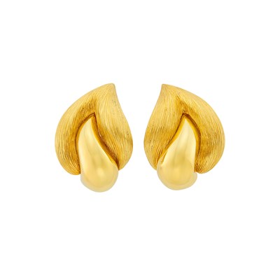 Lot 1022 - Henry Dunay Pair of Gold Earrings