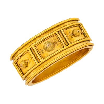 Lot 1070 - Antique Gold Cuff Bangle Bracelet