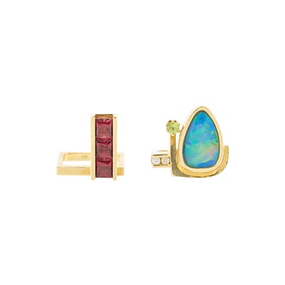 Lot 2045 - Trisko Two Gold, Gem-Set and Diamond Rings