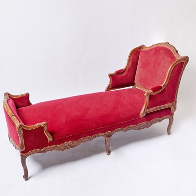 Lot 306 - Louis XV Carved Walnut Chaise Lounge