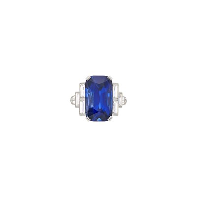 Lot 237 - Platinum, Sapphire and Diamond Ring