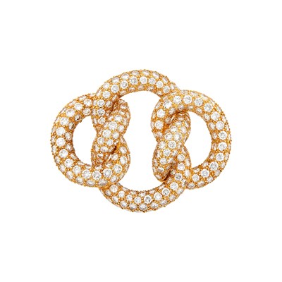 Lot 200 - Van Cleef & Arpels Gold and Diamond Knot Brooch