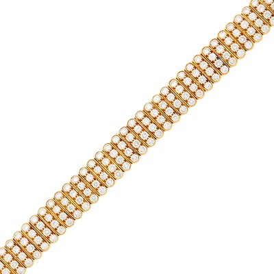 Lot 202 - Van Cleef & Arpels Gold and Diamond Bracelet, France