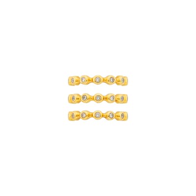 Lot 1034 - Chanel Three Gold and Diamond Band Rings, France