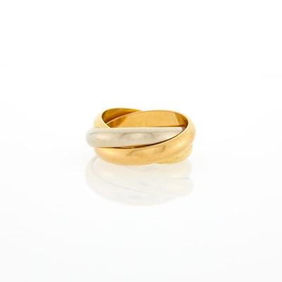 Lot 279 - Cartier Tricolor Gold 'Trinity' Rolling Band Ring