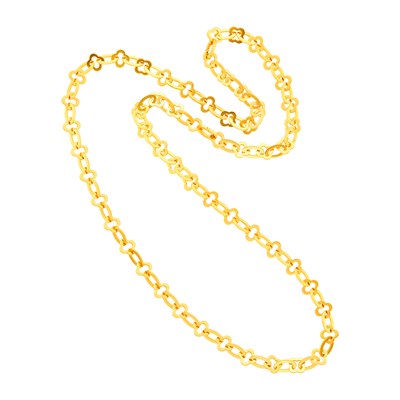 Lot 19 - Van Cleef & Arpels Long Gold 'Byzantine Alhambra' Necklace, France