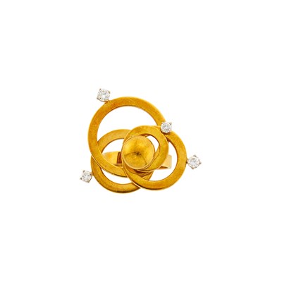 Lot 1094 - Gold and Diamond Orbital Ring
