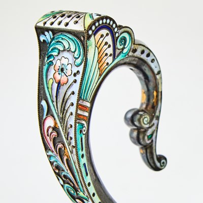 Lot 68 - Russian Silver-Gilt, Cloisonné Enamel and Cut Glass Center Bowl
