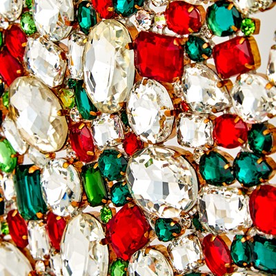 Lot 570 - Group of Eight Jeweled Christmas Trees