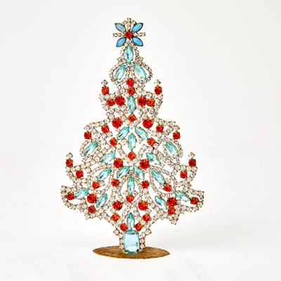 Lot 570 - Group of Eight Jeweled Christmas Trees