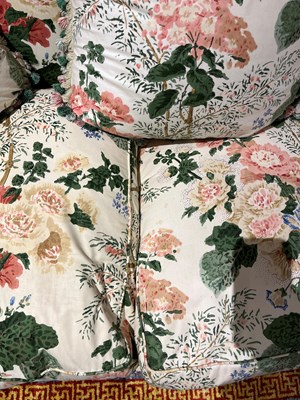 Lot 151 - Modern Floral Upholstered Three-Seat Sofa