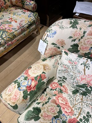 Lot 151 - Modern Floral Upholstered Three-Seat Sofa