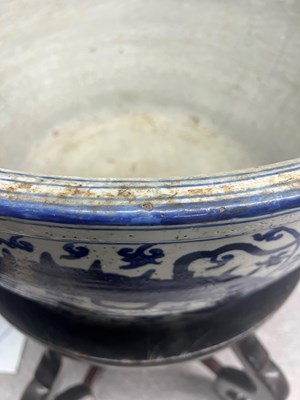 Lot 178 - A Massive Chinese Blue and White Porcelain Dragon Basin