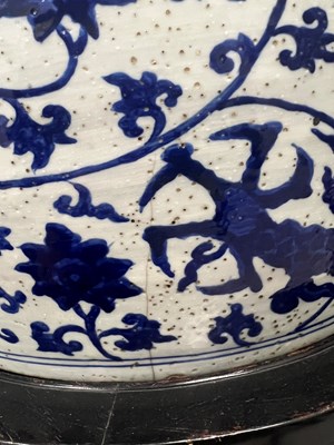 Lot 178 - A Massive Chinese Blue and White Porcelain Dragon Basin