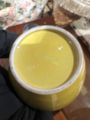 Lot 189 - A Chinese Yellow Glazed Porcelain Vase