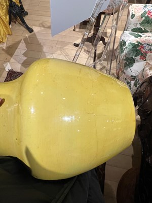 Lot 189 - A Chinese Yellow Glazed Porcelain Vase