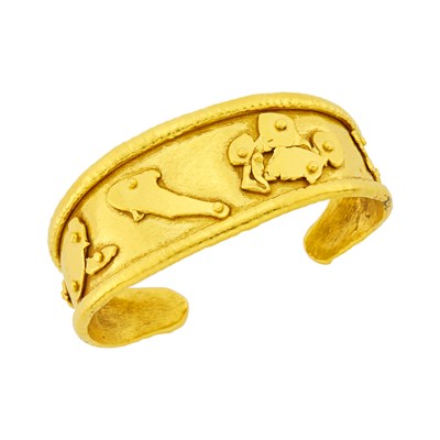 Lot 62 - Jean Mahie High Karat Gold Cuff Bangle Bracelet