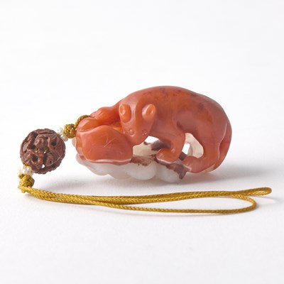 Lot 37 - A Chinese Hardstone Carving of Squirrel