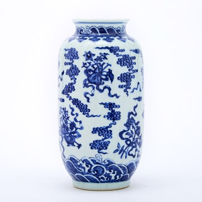 Lot 259 - A Chinese Blue and White Porcelain Ovoid Vase