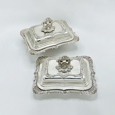 Lot 62 - Pair of Regency Sterling Silver Covered Vegetable Dishes