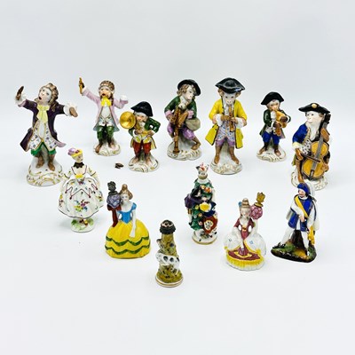 Lot 254 - Group of Enameled Porcelain Figurines