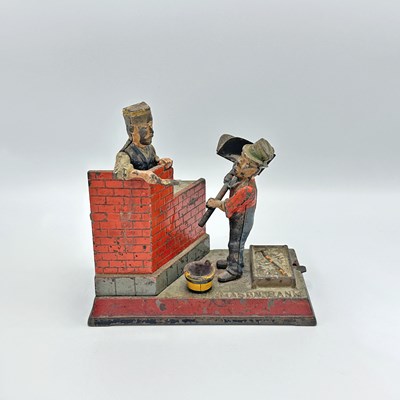 Lot 240 - Painted Cast Iron "Mason Bank" Mechanical Bank