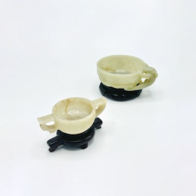 Lot 137 - Two Chinese White Jade Cups