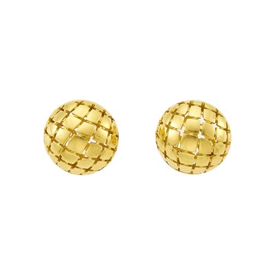 Lot 2012 - Pair of Gold Dome Earrings