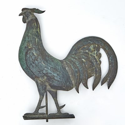 Lot 235 - Molded Sheet Copper Rooster Weathervane