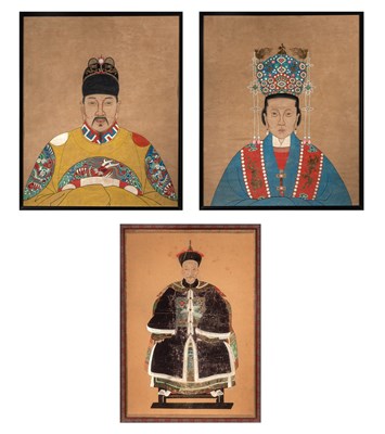 Lot 150 - Three Chinese Ancestral Portraits