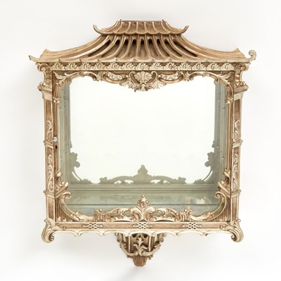 Lot 204 - Rococo Style Silvered Wood Hanging Vitrine