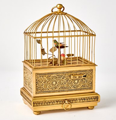 Lot 201 - Continental Gilt-Metal Singing Birdcage