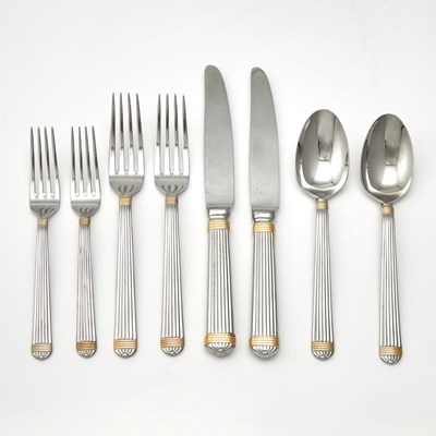 Lot 223 - Christian Dior Stainless Steel "Gaudron" Pattern Flatware Service