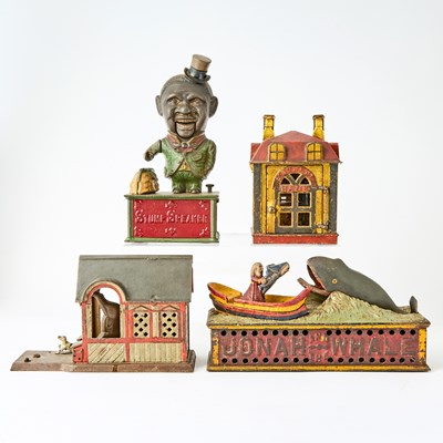 Lot 245 - Group of Four Painted Cast-Iron Mechanical Banks