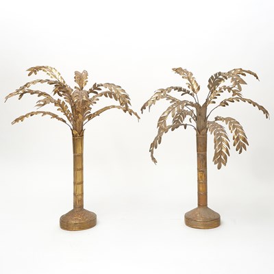 Lot 195 - Pair of Indian Brass Palm Trees